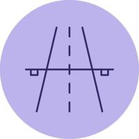 Highway Line Circle Multicolor Icon vector