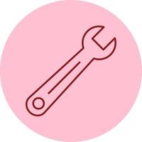 Wrench Line Circle Multicolor Icon vector