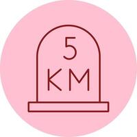 kilometer Line Circle Multicolor Icon vector