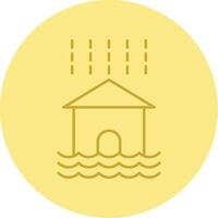 Flood Line Circle Multicolor Icon vector