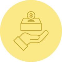 Donate Line Circle Multicolor Icon vector