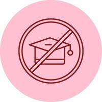 No Education Line Circle Multicolor Icon vector