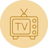 Tv Line Circle Multicolor Icon vector