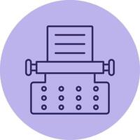 Typewriter Line Circle Multicolor Icon vector