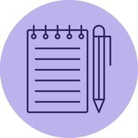 Notebook Line Circle Multicolor Icon vector