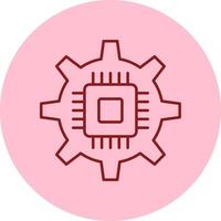 Circuit Line Circle Multicolor Icon vector