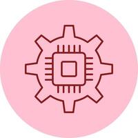 Circuit Line Circle Multicolor Icon vector