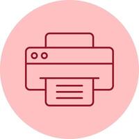 Printer Line Circle Multicolor Icon vector