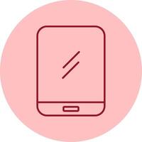 Tablet Line Circle Multicolor Icon vector