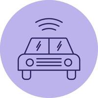 Autonomous Car Line Circle Multicolor Icon vector