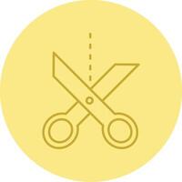 Scissor Line Circle Multicolor Icon vector