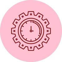 hora administración línea circulo multicolor icono vector