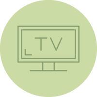 Tv Line Circle Multicolor Icon vector