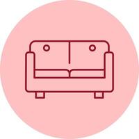 Sofa Bed Line Circle Multicolor Icon vector