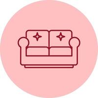 Couch Line Circle Multicolor Icon vector