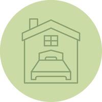 Bedroom Line Circle Multicolor Icon vector