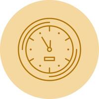 Wall Clock Line Circle Multicolor Icon vector