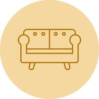 Sofa Line Circle Multicolor Icon vector