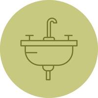 lavabo línea circulo multicolor icono vector