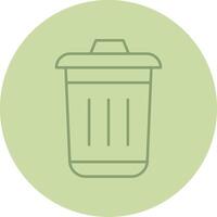 Dustbin Line Circle Multicolor Icon vector
