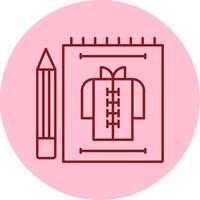 Cloth Sketch Line Circle Multicolor Icon vector