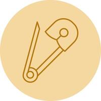 Safety Pin Line Circle Multicolor Icon vector