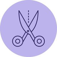 Scissors Line Circle Multicolor Icon vector