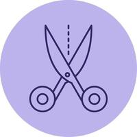 Scissors Line Circle Multicolor Icon vector