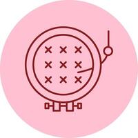 Cross Stitch Line Circle Multicolor Icon vector