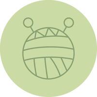 Wool Line Circle Multicolor Icon vector