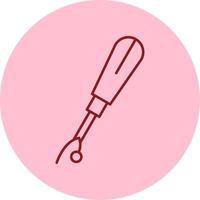 Seam Ripper Line Circle Multicolor Icon vector