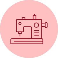 Sewing Machine Line Circle Multicolor Icon vector