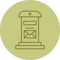 Letter Box Line Circle Multicolor Icon vector