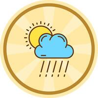 lluvia cómic circulo icono vector