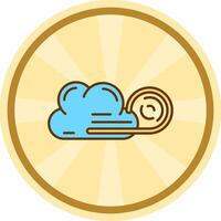 Wind cloud Comic circle Icon vector