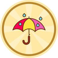 Umbrella Comic circle Icon vector