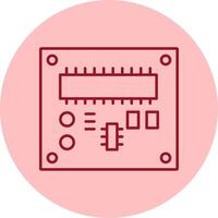 tarjeta de circuito impreso tablero línea circulo multicolor icono vector