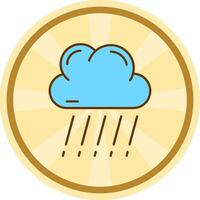 lluvia cómic circulo icono vector