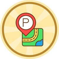 Parking Comic circle Icon vector