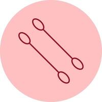 Cotton Swabs Line Circle Multicolor Icon vector