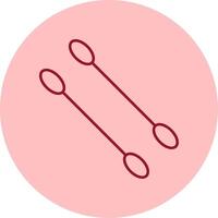 Cotton Swabs Line Circle Multicolor Icon vector