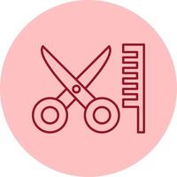 Hair Cut Line Circle Multicolor Icon vector