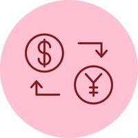 Exchange Line Circle Multicolor Icon vector