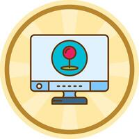 Pin Comic circle Icon vector