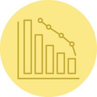 Decrease Line Circle Multicolor Icon vector