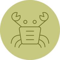 Crab Line Circle Multicolor Icon vector