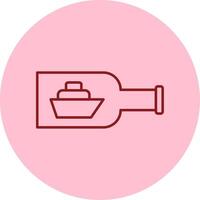 Ship In A Bottle Line Circle Multicolor Icon vector