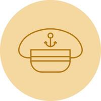 Captain Hat Line Circle Multicolor Icon vector