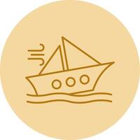 Shipwreck Line Circle Multicolor Icon vector