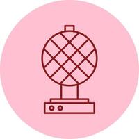 Waffle Iron Line Circle Multicolor Icon vector